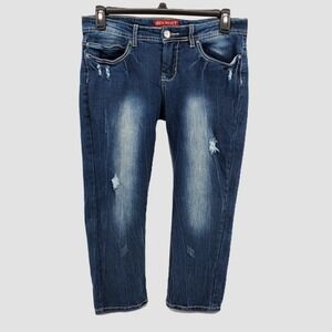 Red Rivet Womens Size 15 Distressed Capri Jeans Dark Wash Y2K RJ23B634V